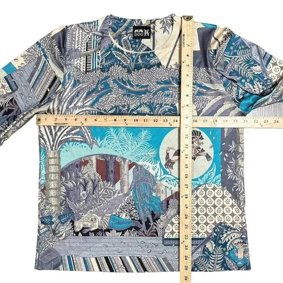 Vintage JPG Jean Paul Gaultier Japan Silk Blend All Over Print T Shirt Mens 40 - Picture 10 of 10